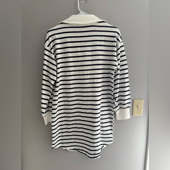 Fred David Womens Black White Striped Long Sleeve Knee Length Sweater Dress PS - Picture 6 of 8